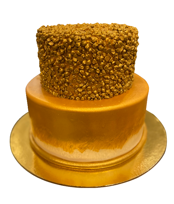 Golden wedding cake